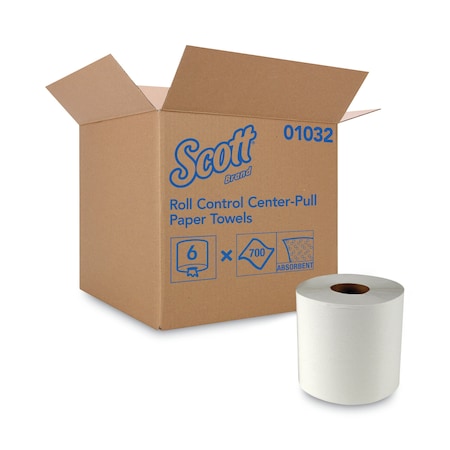 Scott Essential Center-Pull Paper Towels, 1 Ply, 700 Sheets, 700 ft, White 01032